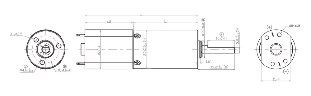 موتور دندهای با گشتاور بالا SGS 1875rpm 12V-24VDC محوری برای جاروبرقی 0